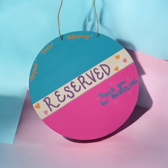 Display Rotating Stand &  Hand Painted Reserved Sign For Live Show Host - Picture 2 of 6